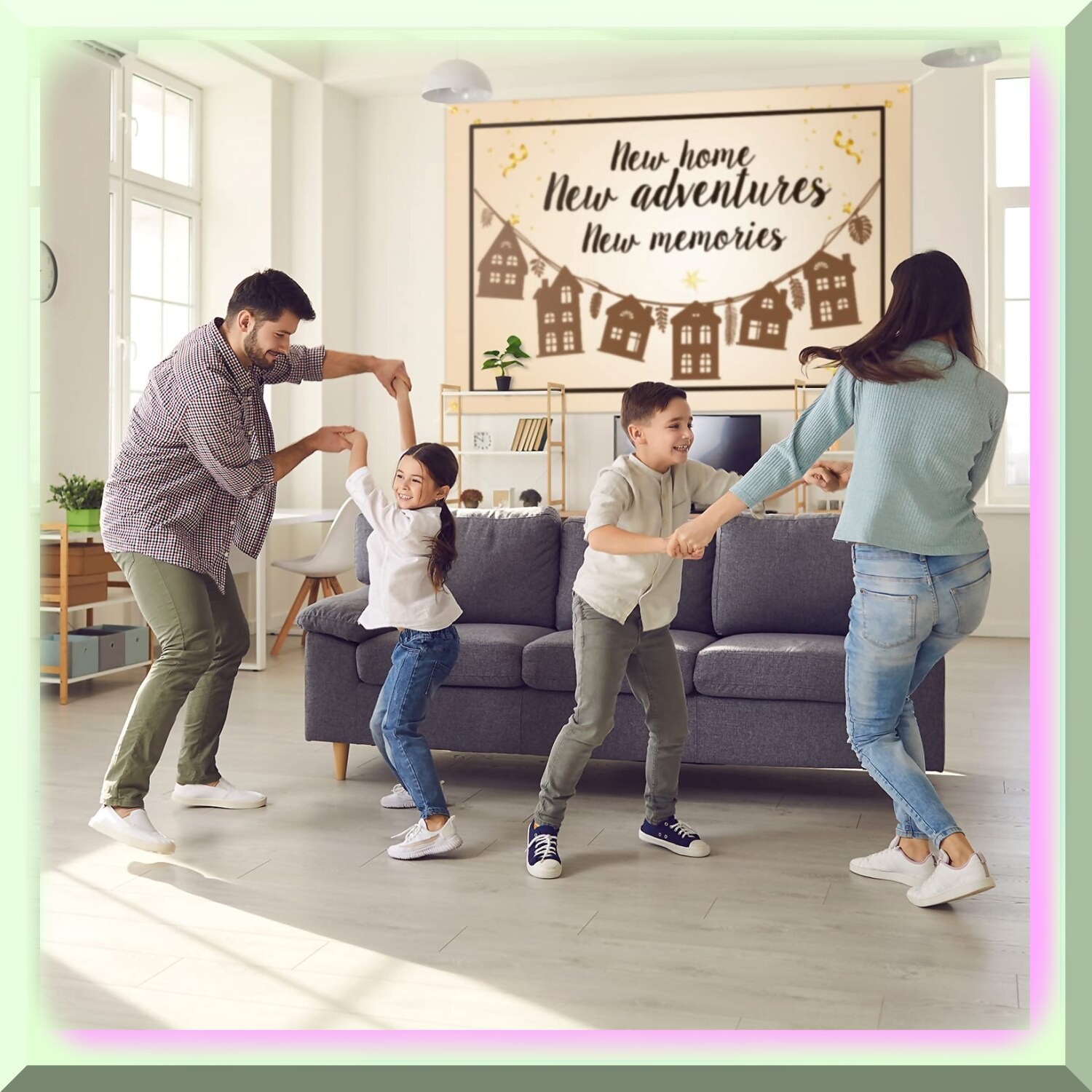 Brown Housewarming Party Backdrop for Memoriescape