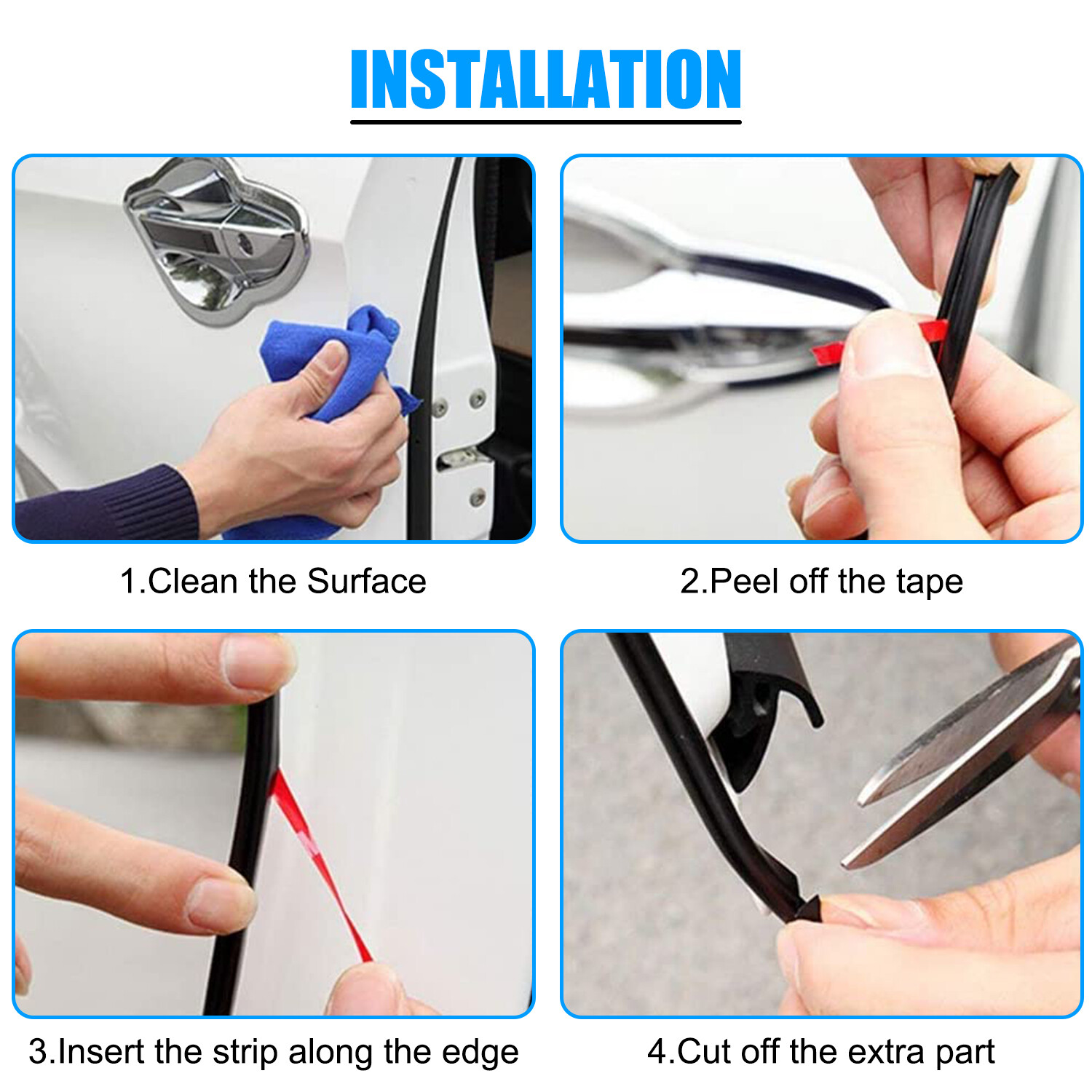 16/32ft U-Shap Car Door Edge Guard Molding Trim Rubber Edge Strip Seal Protector