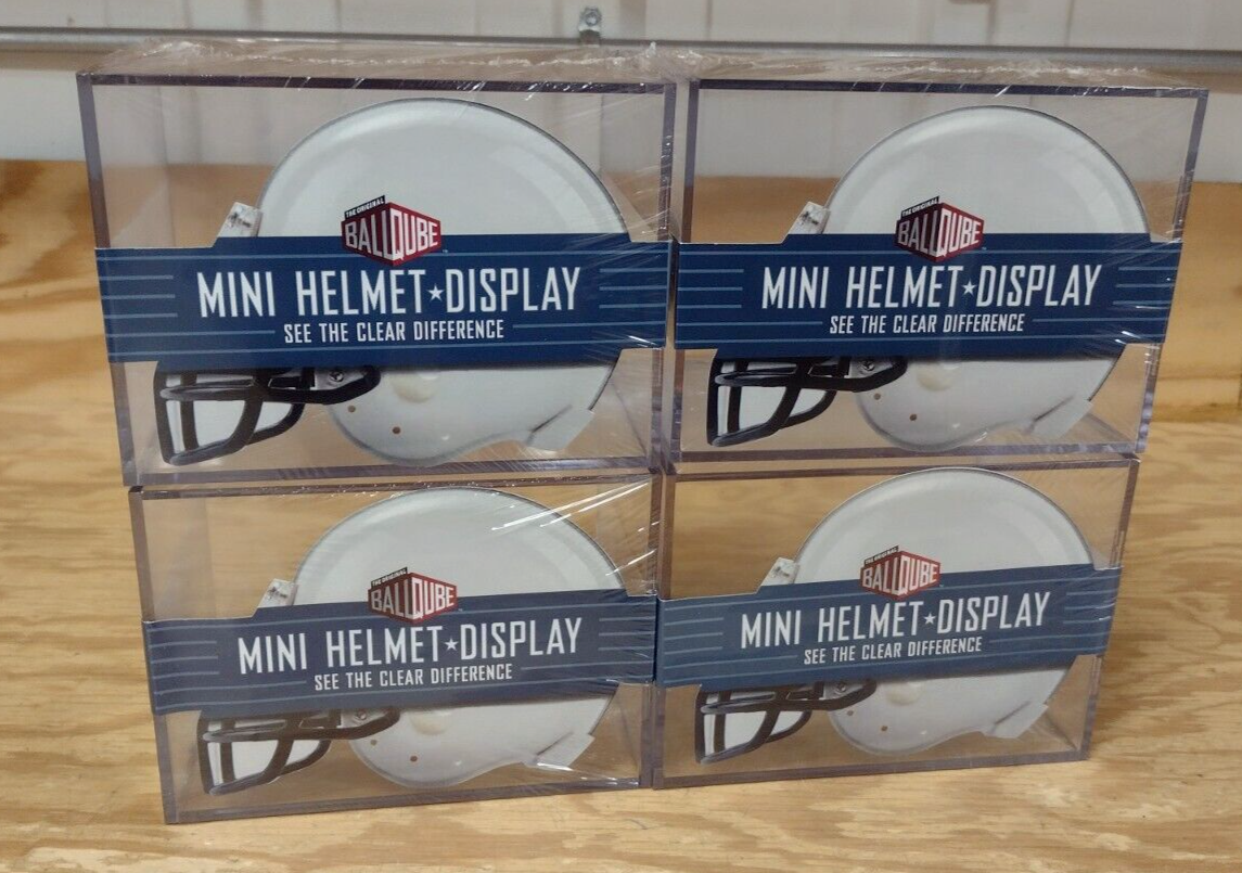 BallQube Mini Football Helmet Display Case Holder - Case of 8