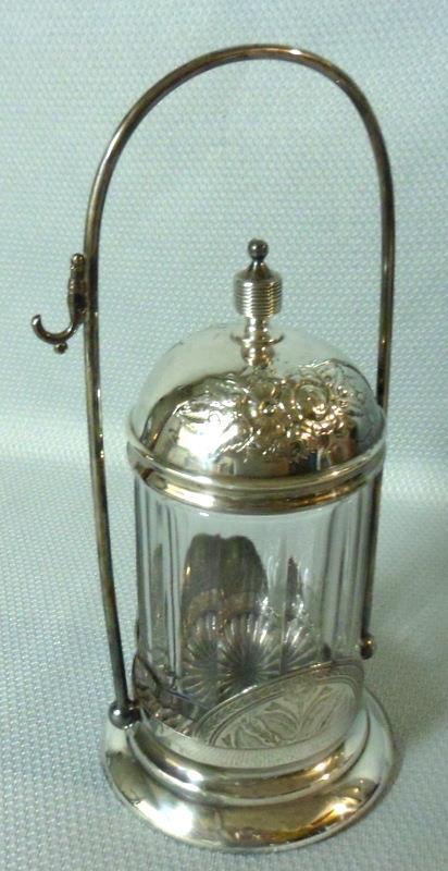 Victorian Era Meriden Silverplate Pickle Castor Jar