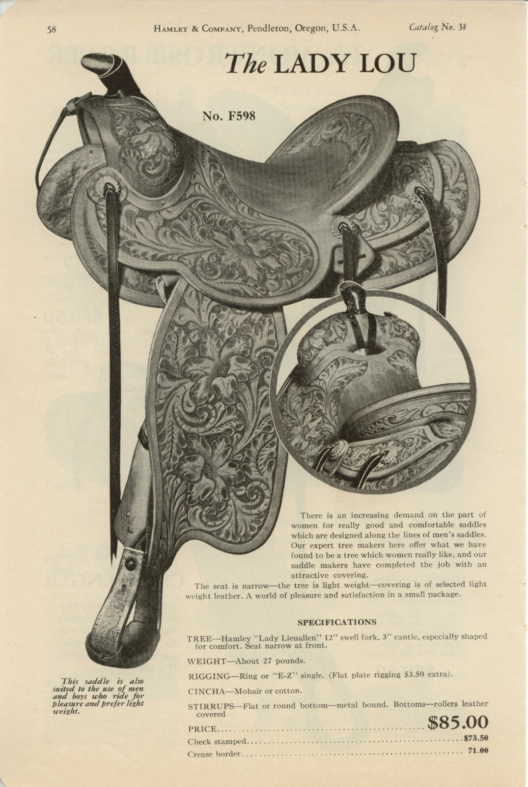 1938 Hamley's Catalog #38 on CD - Saddles, Spurs, Bits