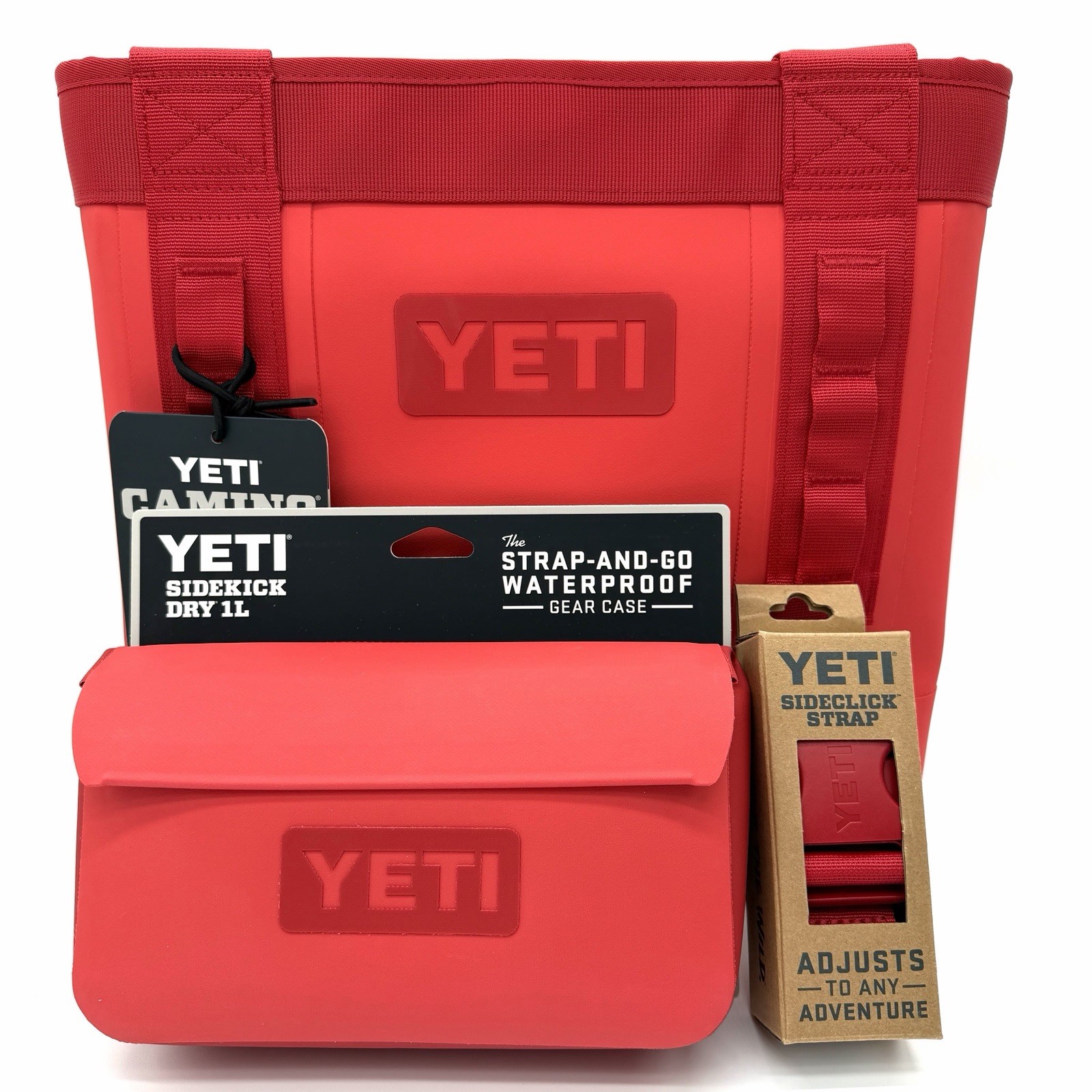 YETI Camino 20 + Sidekick 1L + Crossbody Strap Rescue Red 2-in-1 Carry System