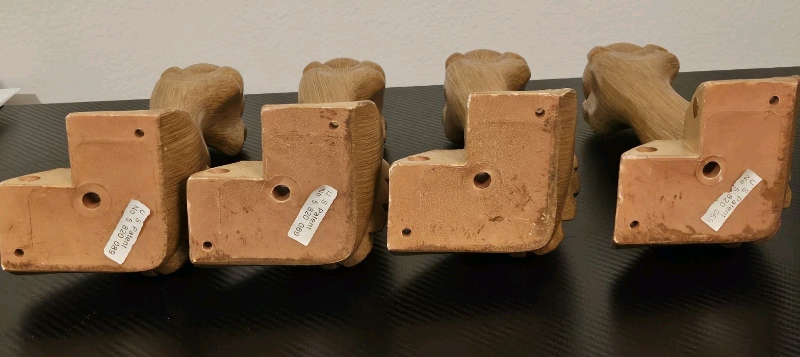 4" x 4" x 10" Vintage Traditional Ball & Claw Furniture Legs Set Of 4