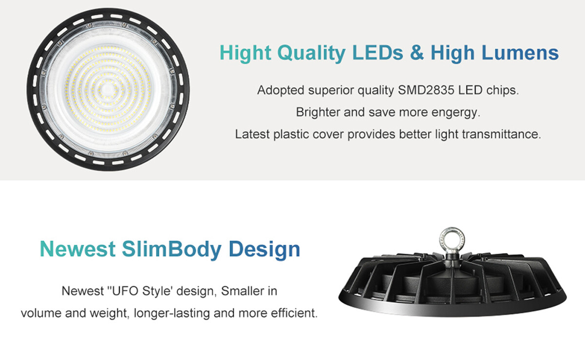 8Pcs UFO Led High Bay Light 300W Industrial Warehouse Commercial Led Shop Light