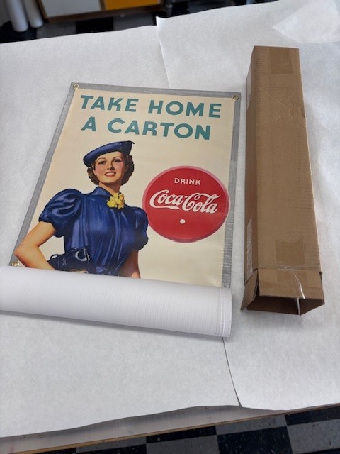 Coca Cola .25 cents vintage style wall banner Man Cave Garage art Classic Art