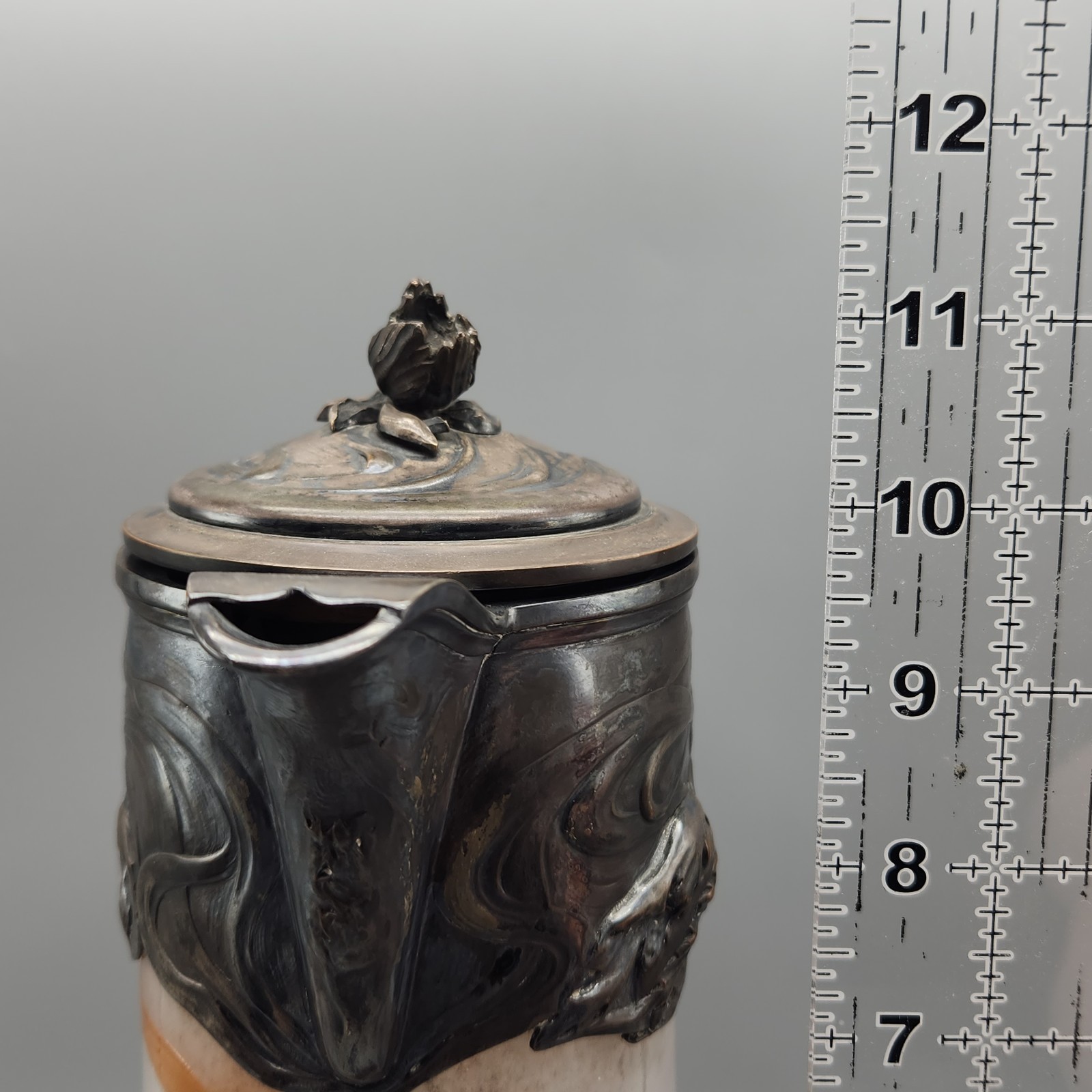 Antique Claret Jug Daum Nancy Victor Saglier Thistle Cameo Glass Art Nouveau 11"