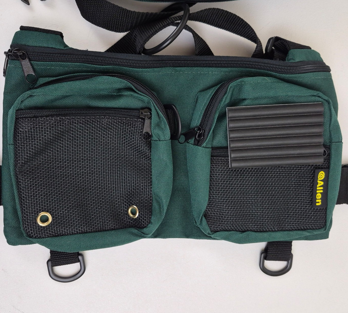 Allen Fly Fishing Waist Pack System Green Hip Pack w/ Side Pouches & Fly Patch