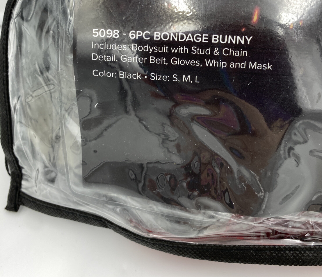 Sexy Bunny Black Underwire Bodysuit 6pc Costume 5098 Size Small New