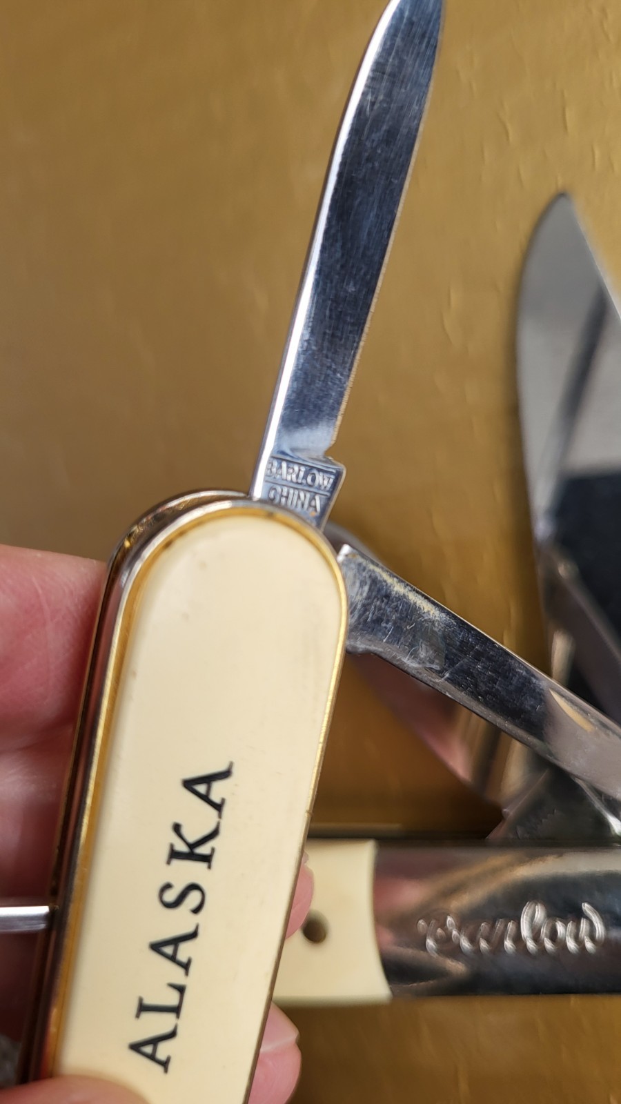 2 BARLOW pocketknives, Clean & Tight Blades. Advertising, w/ Key Chain.