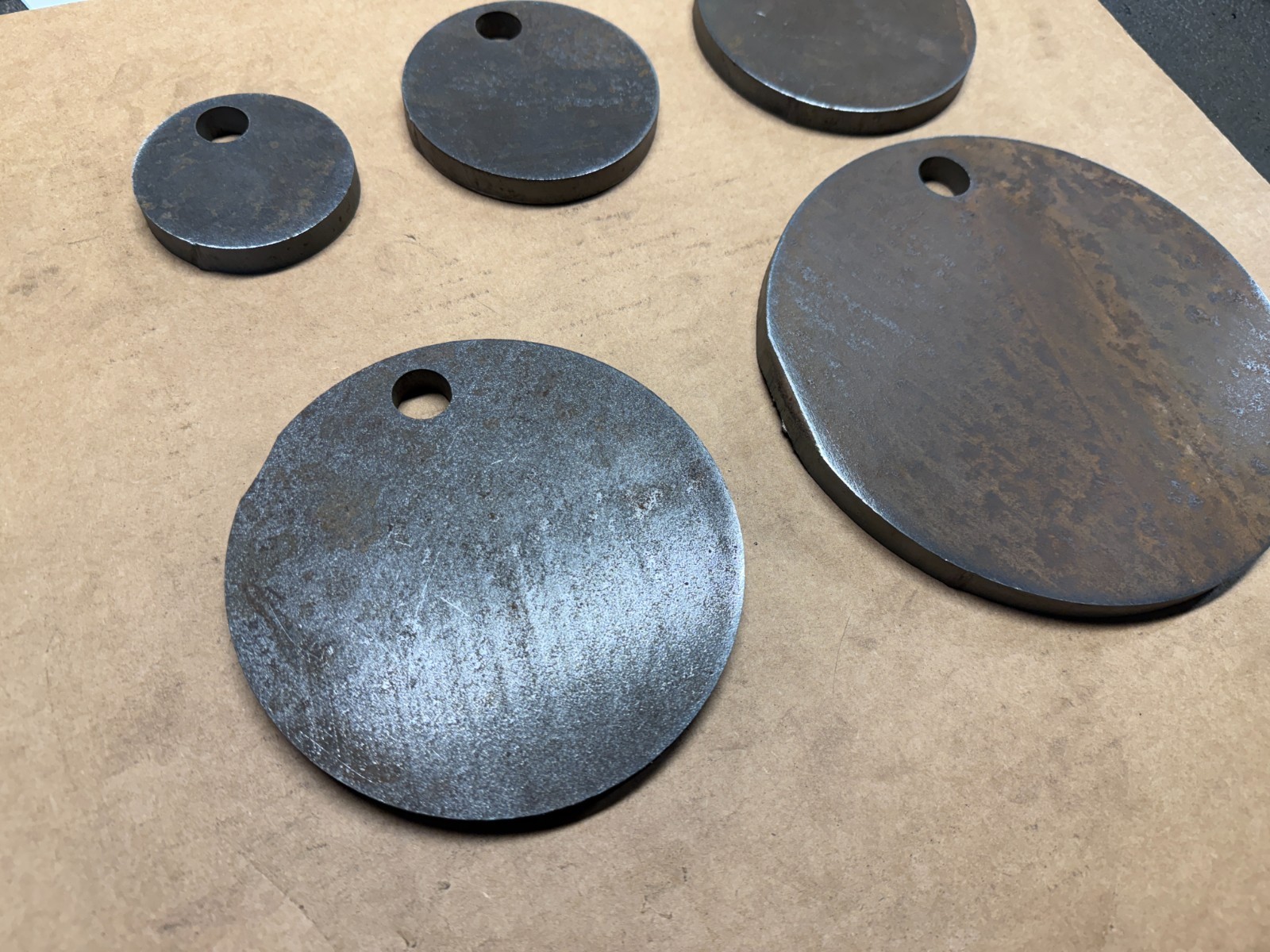 Blemish / Malfunction Discounted 1/2" AR500 3"-8" Circles Set Of FIVE