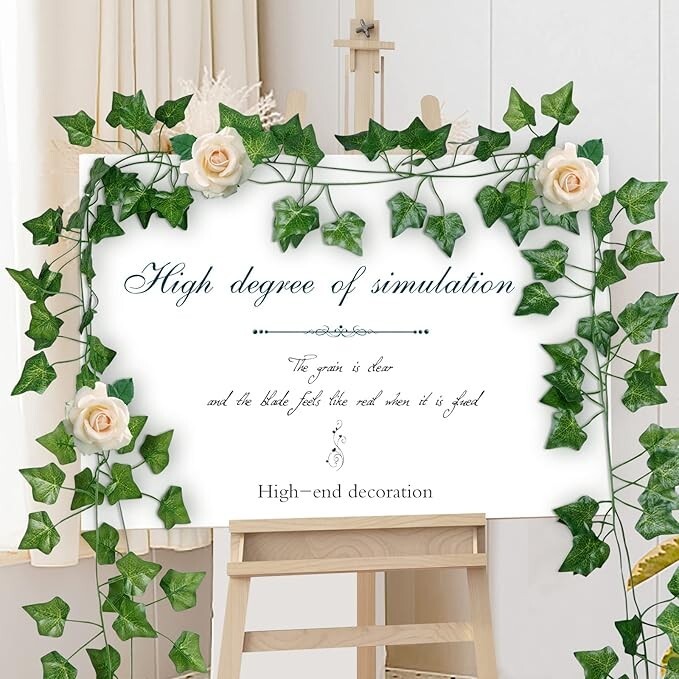 12 Strands 84FT Artificial Hanging Ivy Garland Fake Ivy Leaf Vine Home Decor USA