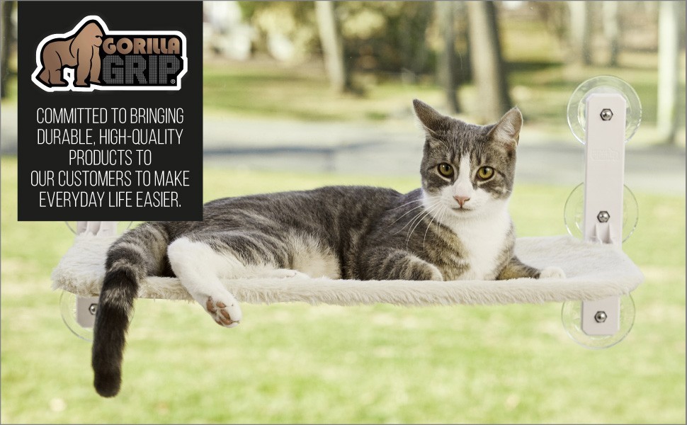 Cat Window Perch, Foldable Hammock Bed with 6 Large Suction Cups, Holds 40lbs, L