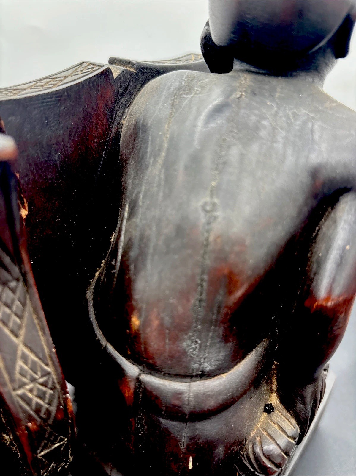 PAIR OF VINTAGE Hand Carved WOOD BOOKENDS FROM- TRIBAL MALE FIGURES