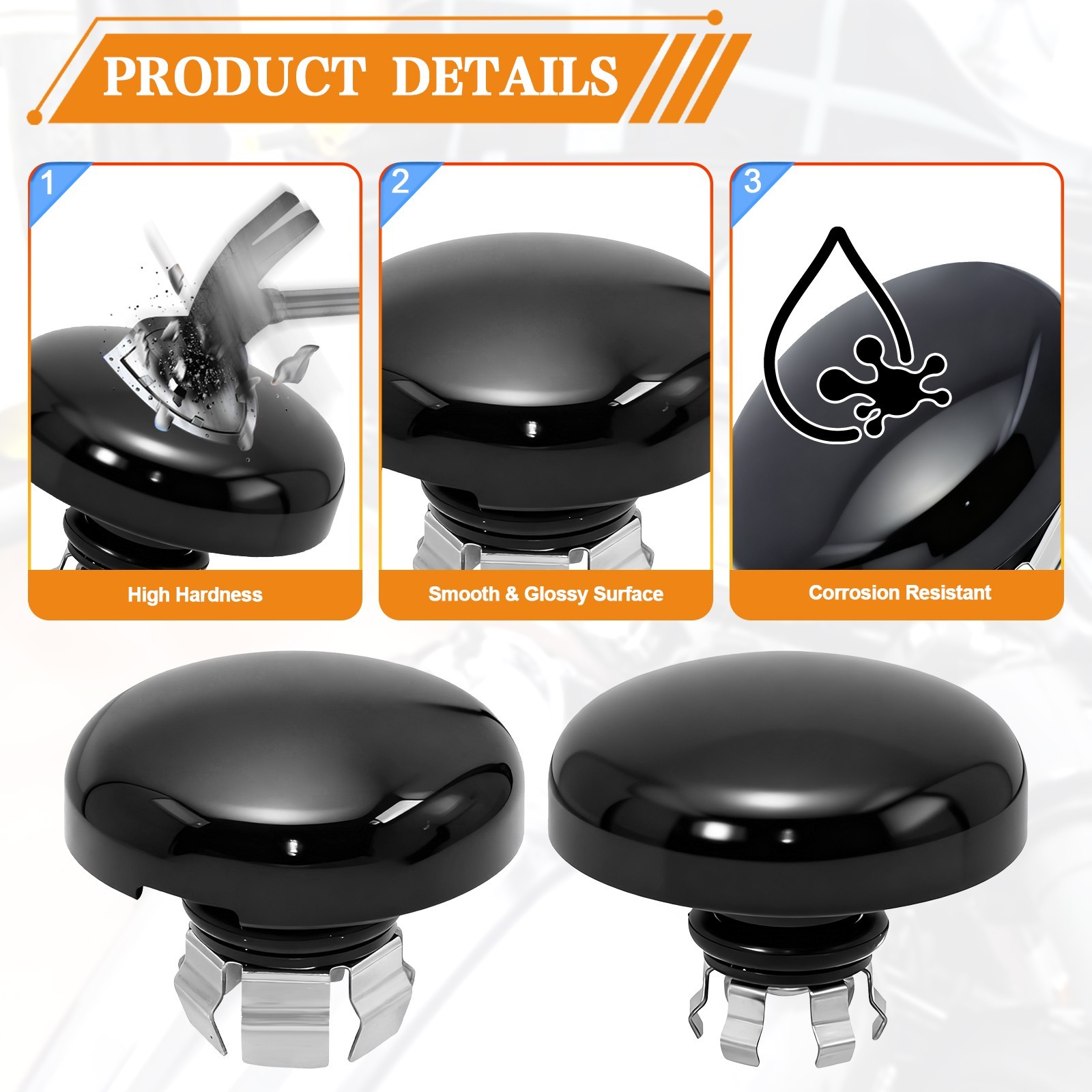 Black Front Axle Nut Caps Axle Covers for Harley Davidson/Touring 2023-2025