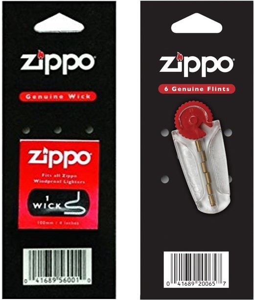 Zippo Flints and Wick Replacement 1 Flint Pack and 1 Wick Pack