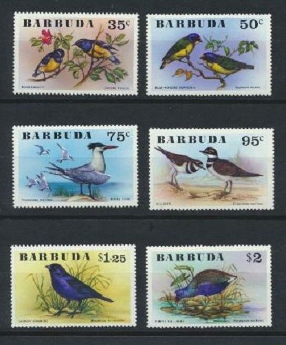 BIRDS  Mint NH Complete Set of 6 Barbuda 238 - 243 Scott Retail Val $9.80