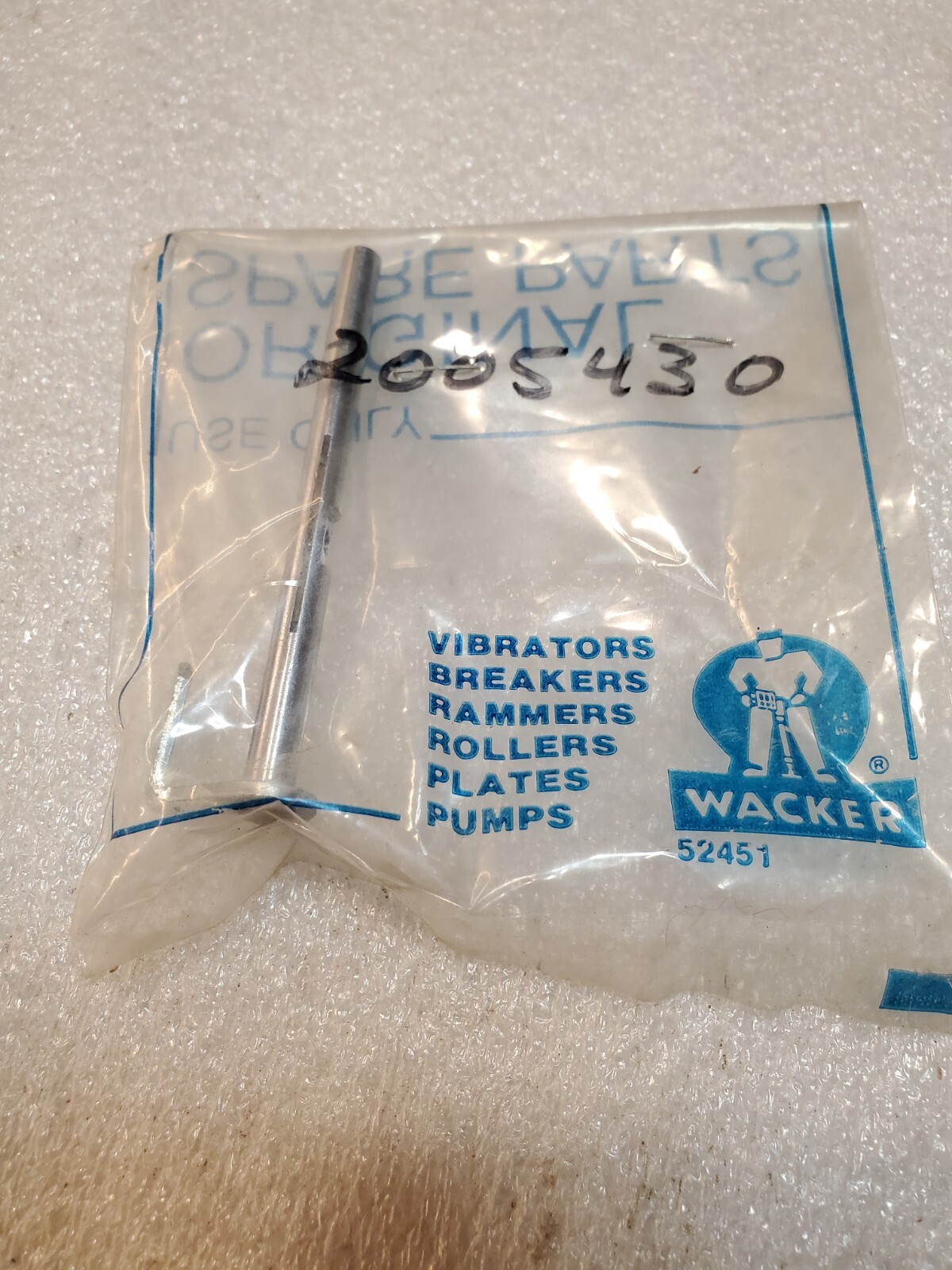 NOS WACKER NEUSON CLIP-THROTTLE SHAFT PART NO. 2005432