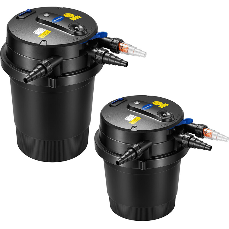 2640 GPH Auto-Cleaning Pressurized Bio Pond Filter & Light Timer for Koi Ponds