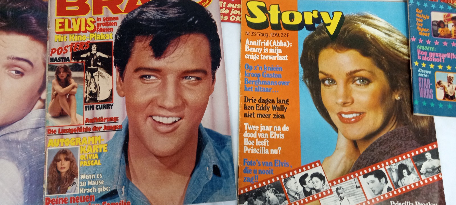 1977-1987 Elvis Presley French German Dutch vintage Magazines & Posters lot