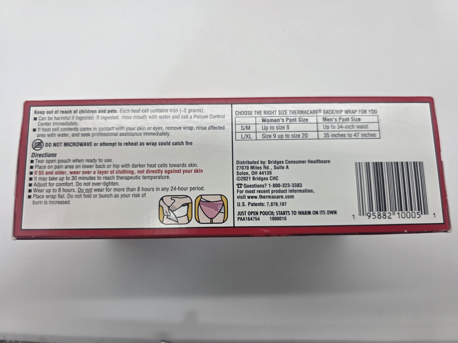 Qty 12 ThermaCare Heatwraps Advanced Lower Back & Hip Pain Heat Therapy L-XL