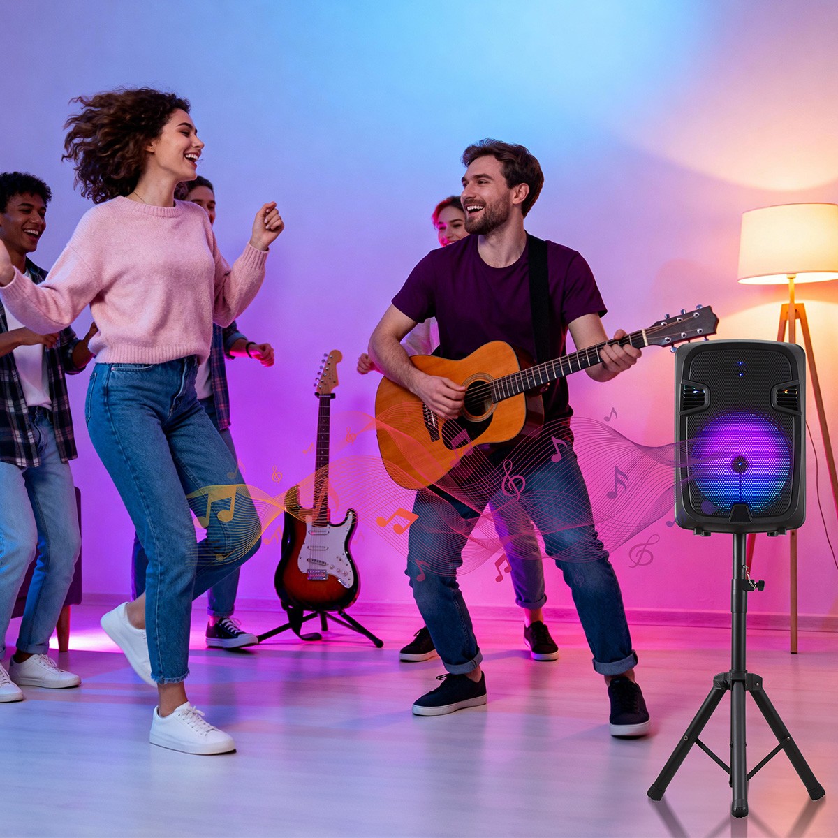 12'' 10000W Loud Large Party Speaker Bluetooth Heavy Bass Sound Party & Micphone