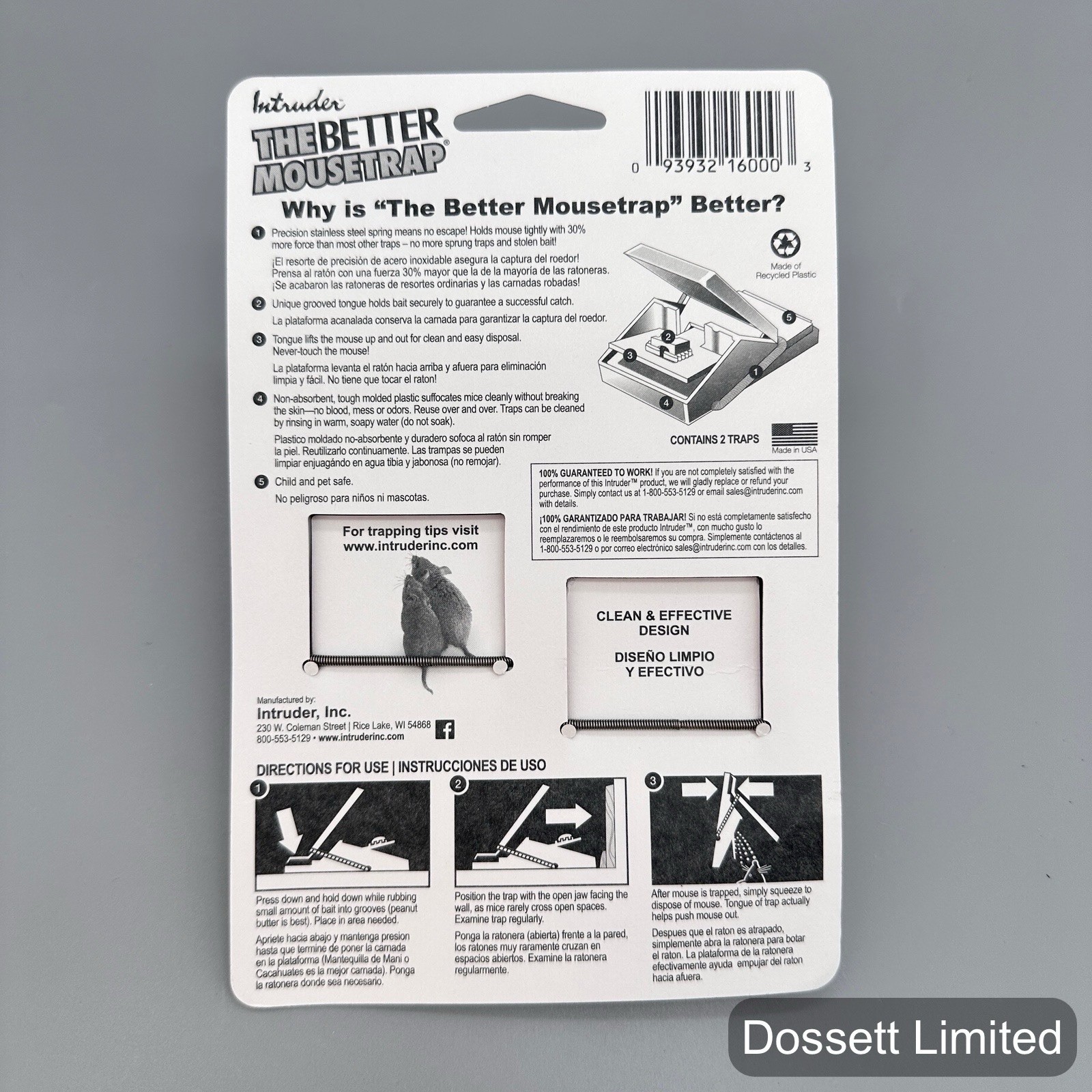 Intruder Better Mousetrap 6-Pack - Reusable Easy Set Made in USA, mouse trap