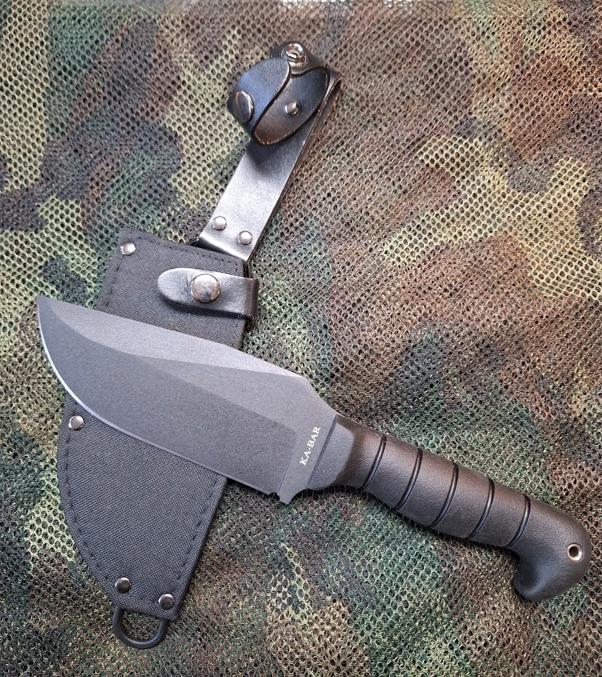 KA-BAR 1278 Heavy-Duty Warthog Fixed Knife 12.25" Warthog SK5 Blade, Black TPR