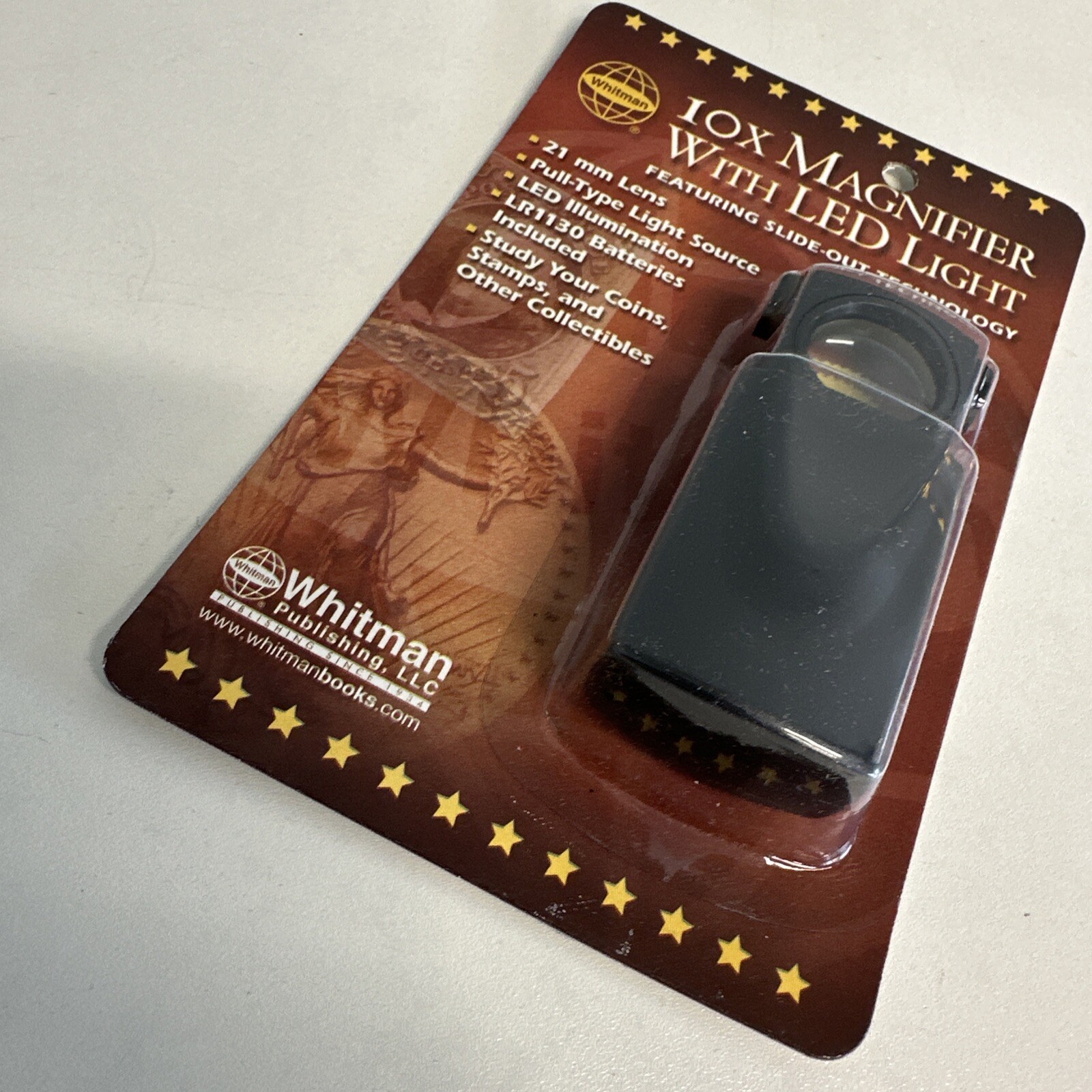 Coin Collector 10X Magnifier Pull Out Loupe 23mm Wh Led Best Value Bills Whitman