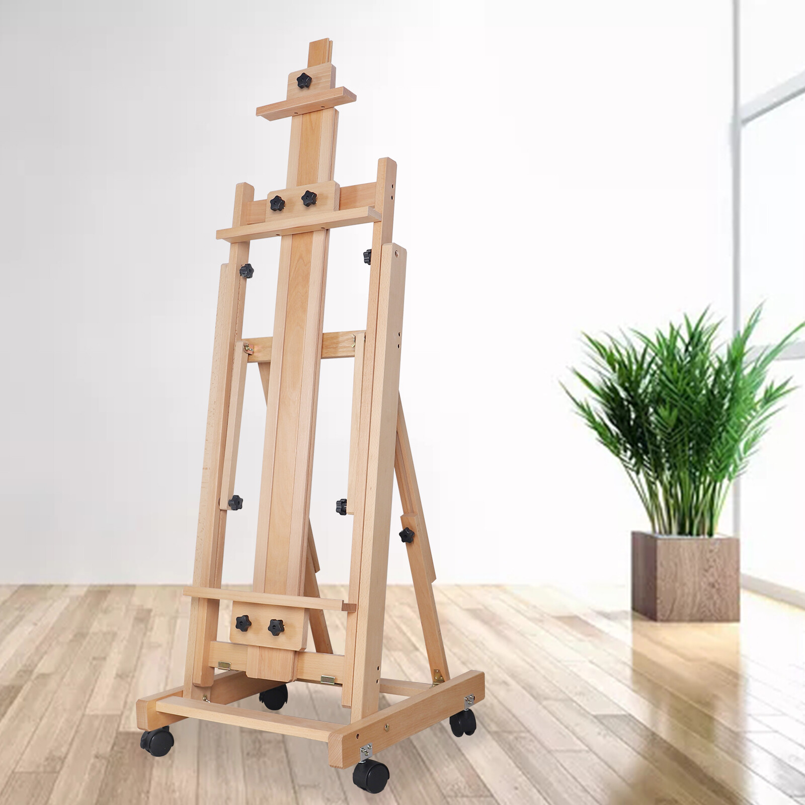 Large Heavy-Duty Studio Artist Easel H-Frame Wood Painting Art Easel Stand