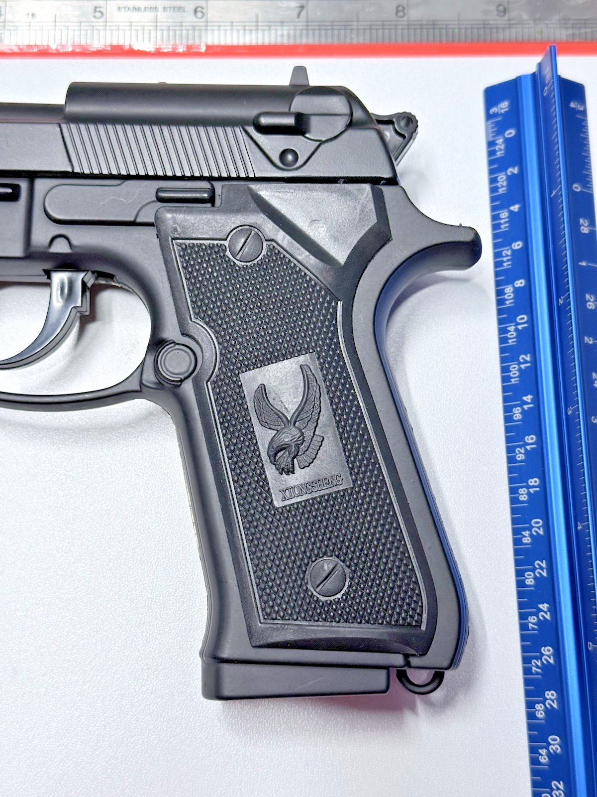 9mm M9 Beretta Jet Black Slide Action Gun Pistol Jet Torch Lighter USA 1:1 Big