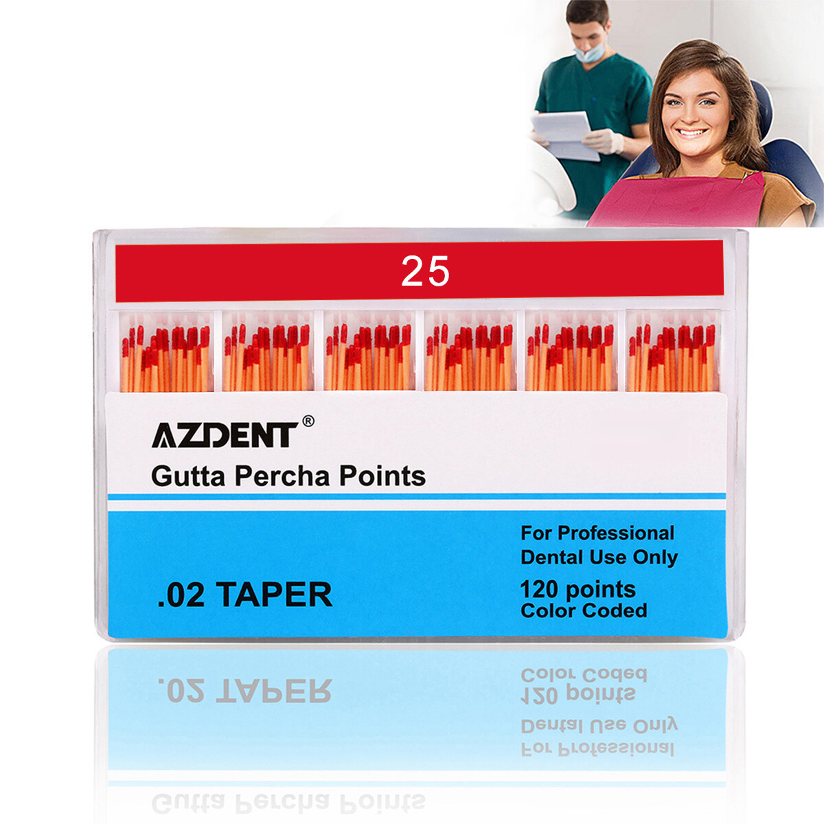 AZDENT Dental Gutta Percha Points.02/.04/.06 Taper For Root Canal Endo Treatment