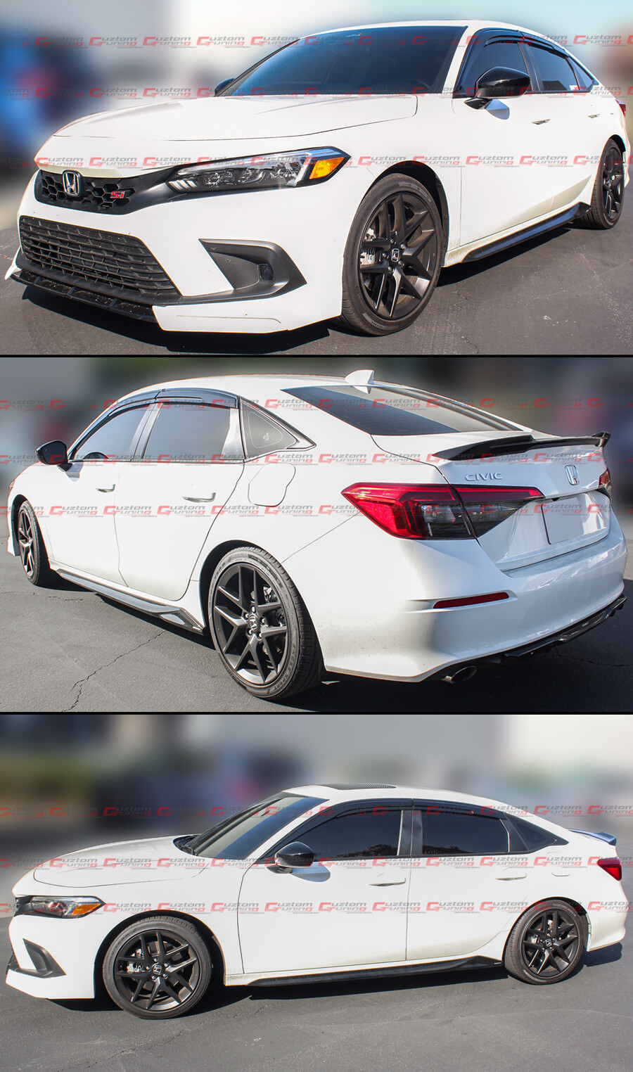 FOR 2022-25 HONDA CIVIC SEDAN PREMIUM MUG STYLE WINDOW VISOR RAIN GUARD W/ CLIPS