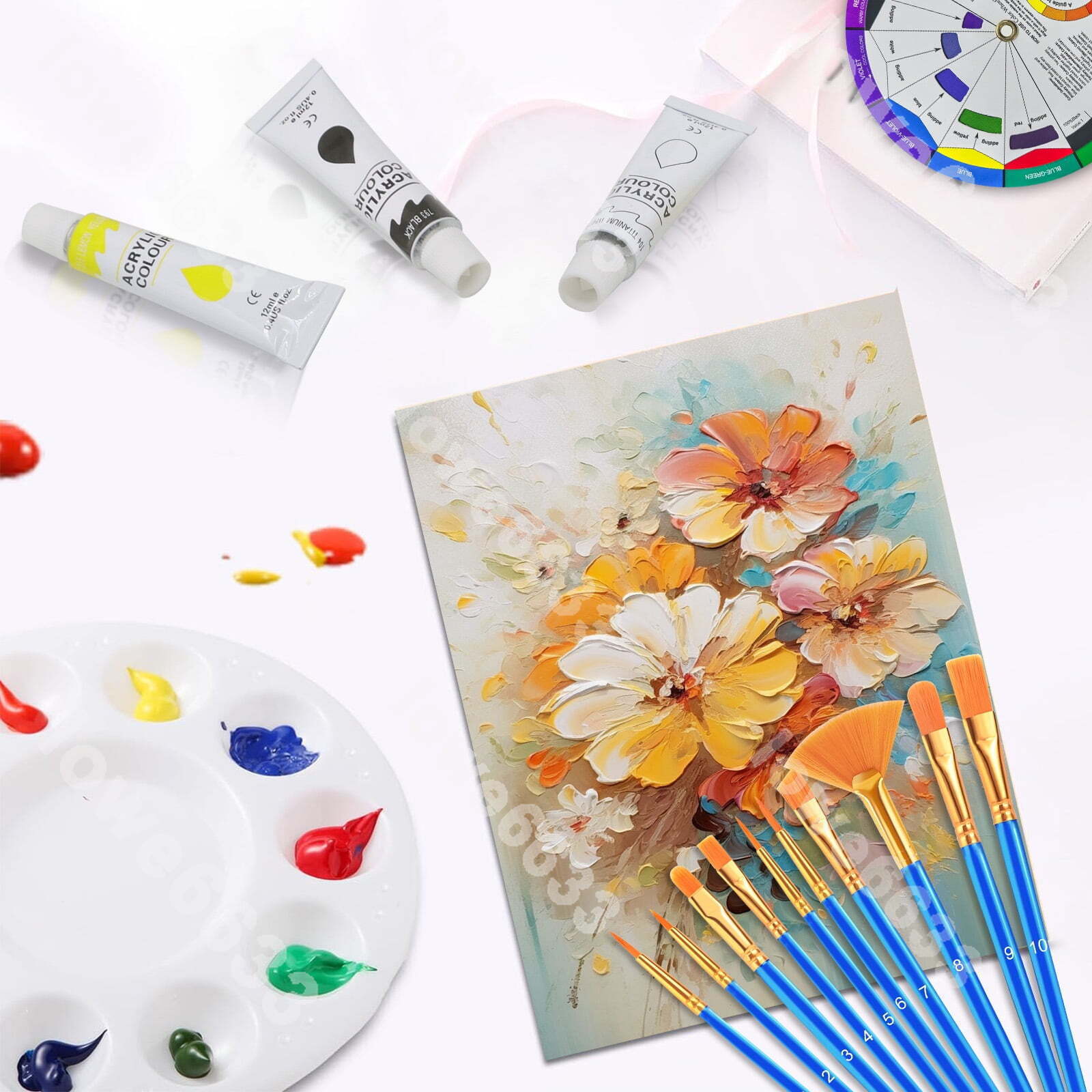 Acrylic Paint Set for Adults & Kids Art Painting Supplies Kit 28PCS Art Supplies