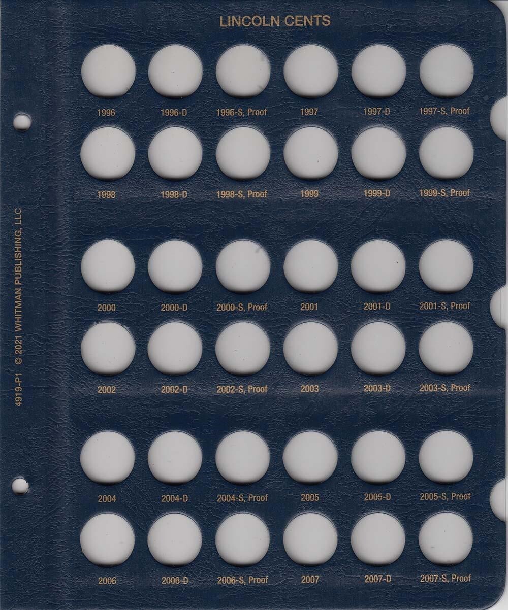 Lincoln Cents Coin Album 1996-Date Folder By Whitman 2235 New Free Page Shipping