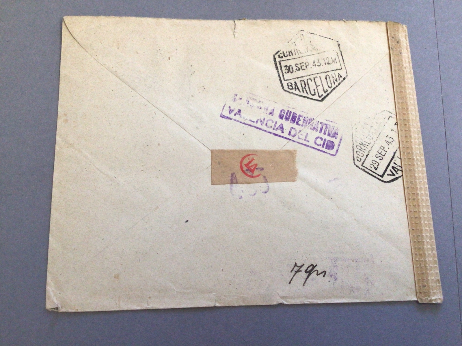Spain Barcelona 1943 airmail to Bayern censor postal cover 62584