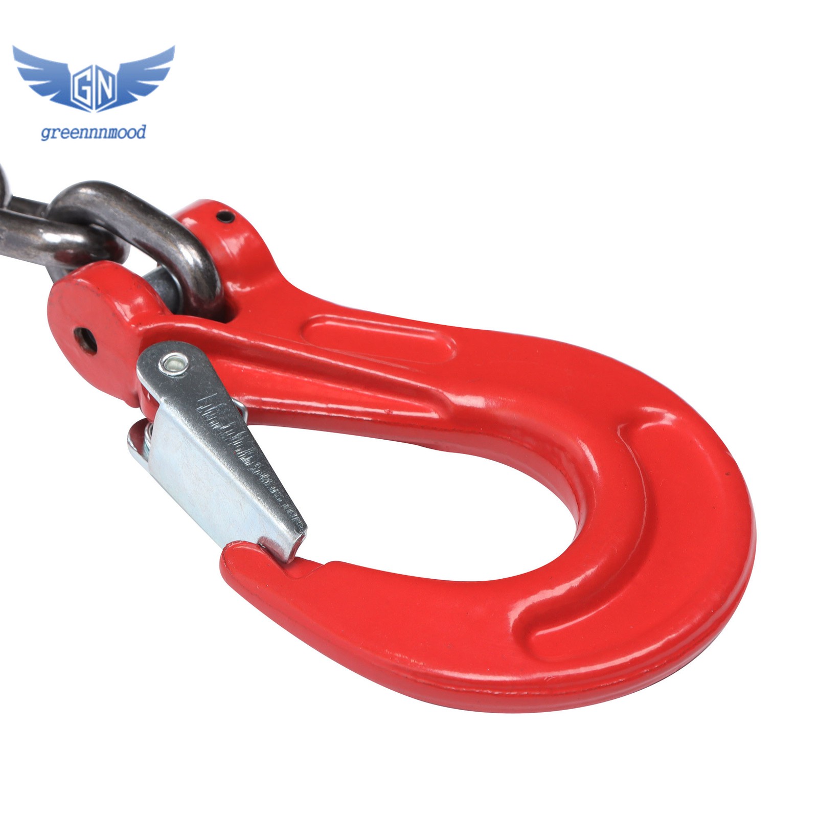 6600LBS Double Leg Chain Sling with Hooks, 5Ft 5/16" G80 Alloy Steel 2 Leg Red