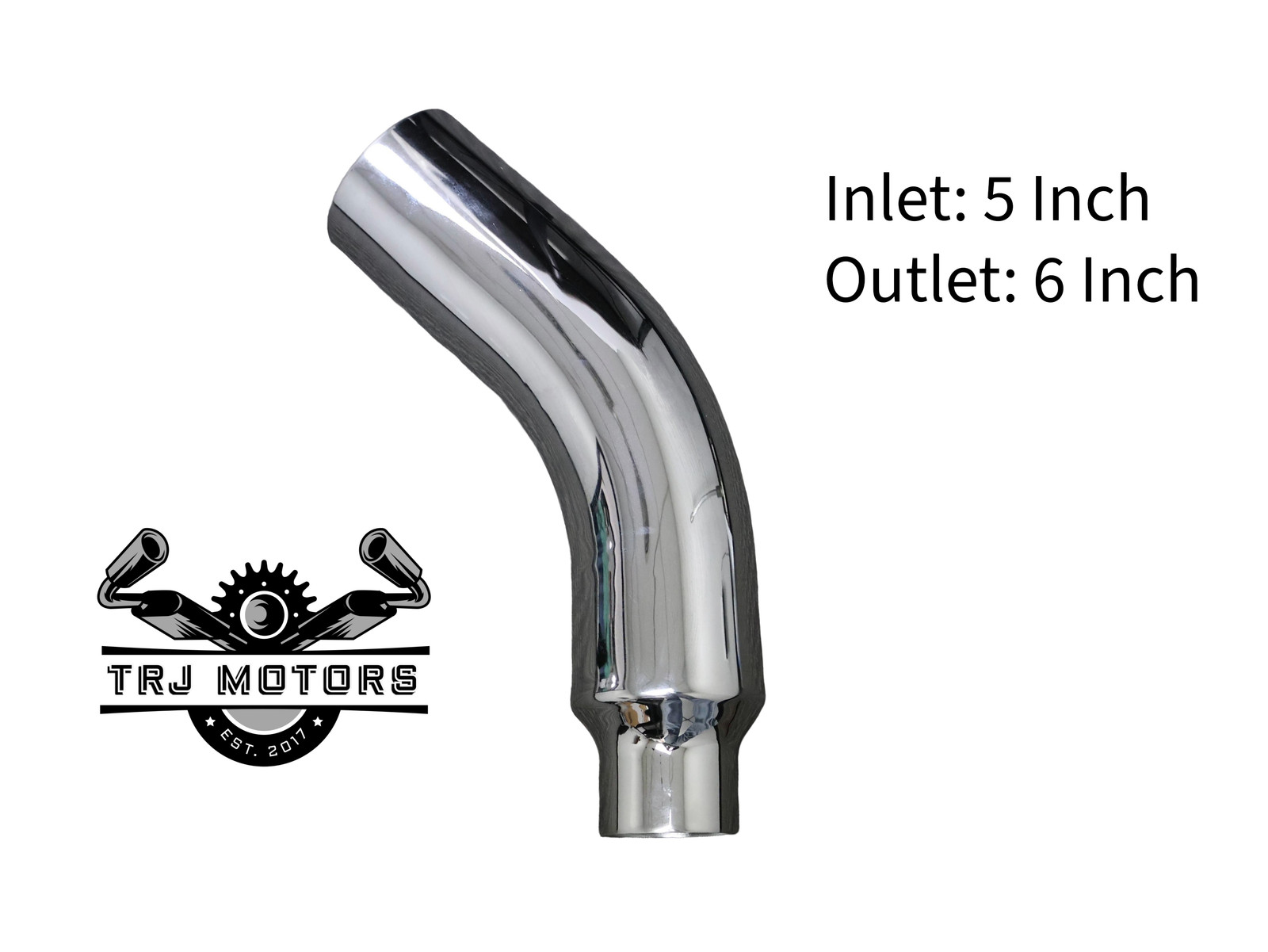 5" Inlet Diesel Exhaust Chrome Turndown Elbow Tip 23" Long - Various Outlets