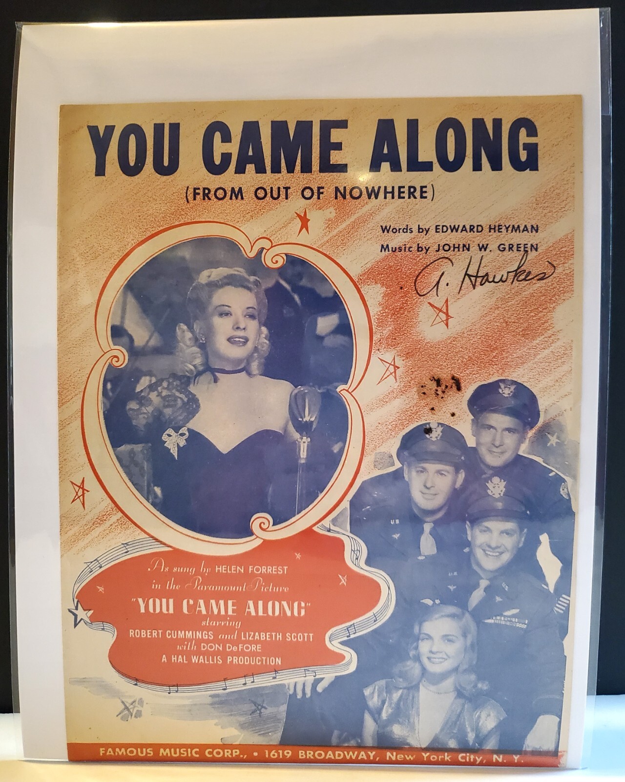 You Came Along (From Out of Nowhere) 1931 Vintage Sheet Music Paramount Famous