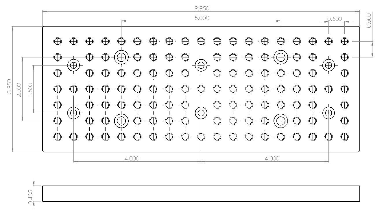 4" x 10" Aluminum Fixture Plate for Sherline Milling Machines – Made in USA