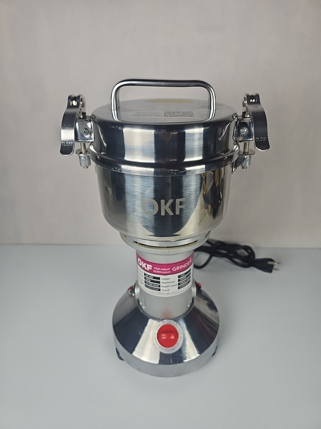 Spice Grain Mill Grinder Stainless Steel  2000W High Speed 550g Capacity