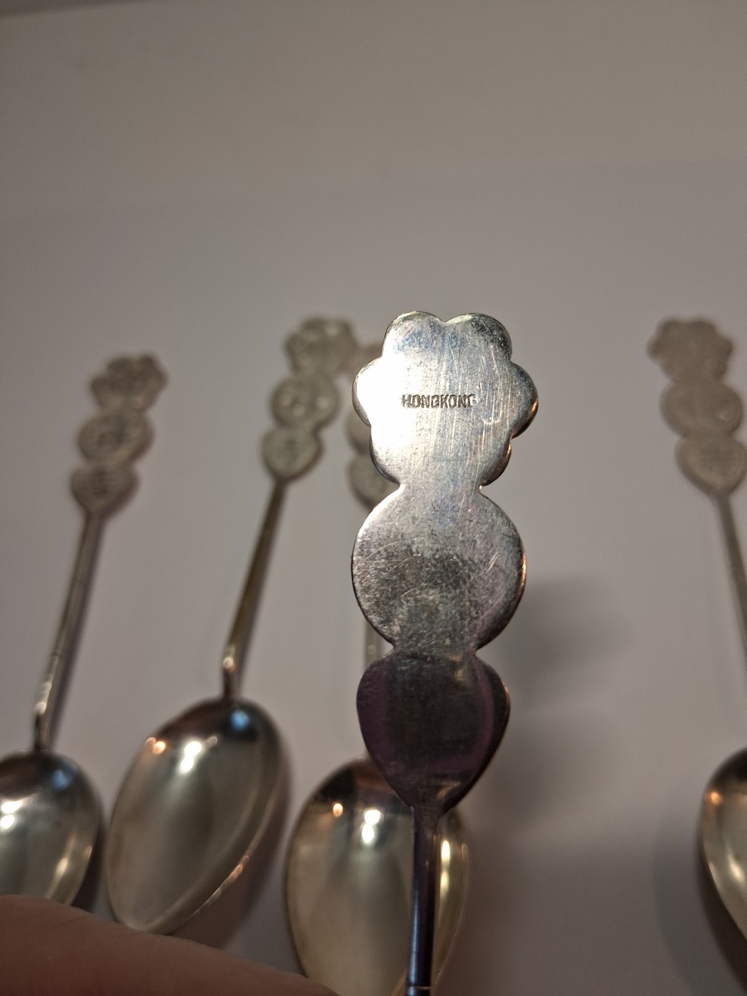 Lot Of 6 SILVER PLATE SOUVENIR SPOON CHINESE Good Fortune, Longevity, Prosperity