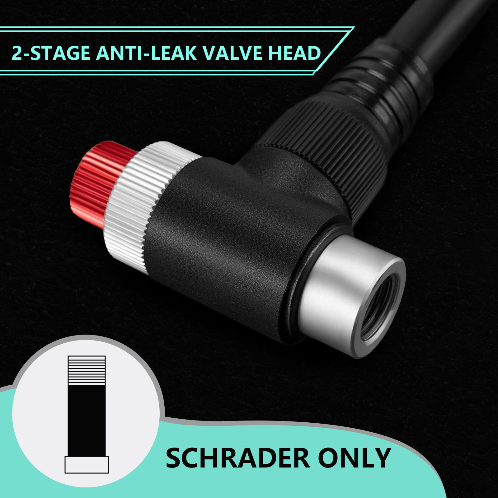 300PSI Bicycle Rear Shock/Air Fork Pump Pressure Gauge Aluminum Schrader​ Valve