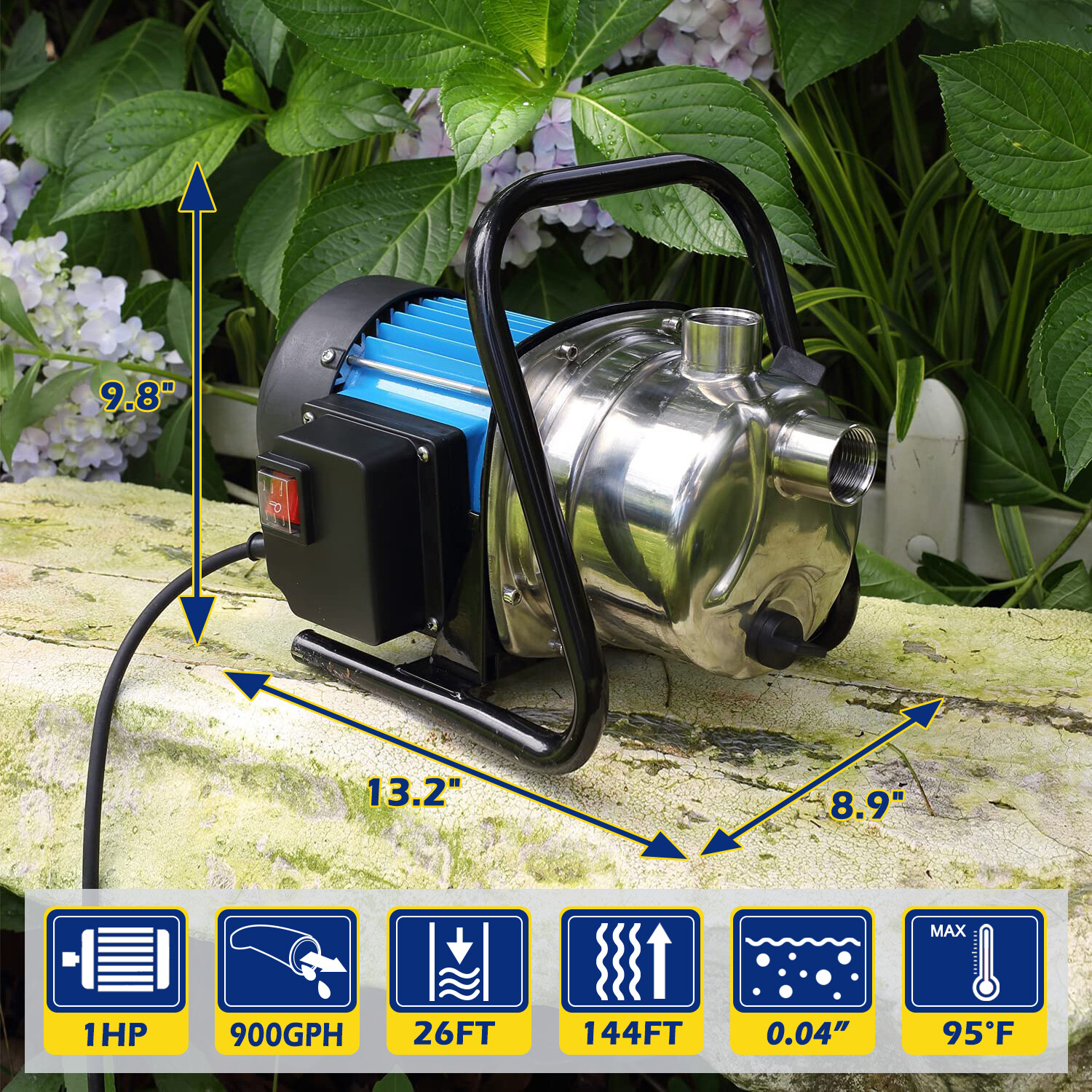 FLUENTPOWER 1HP Stainless Steel Garden Booster Water Sprinkling Pump