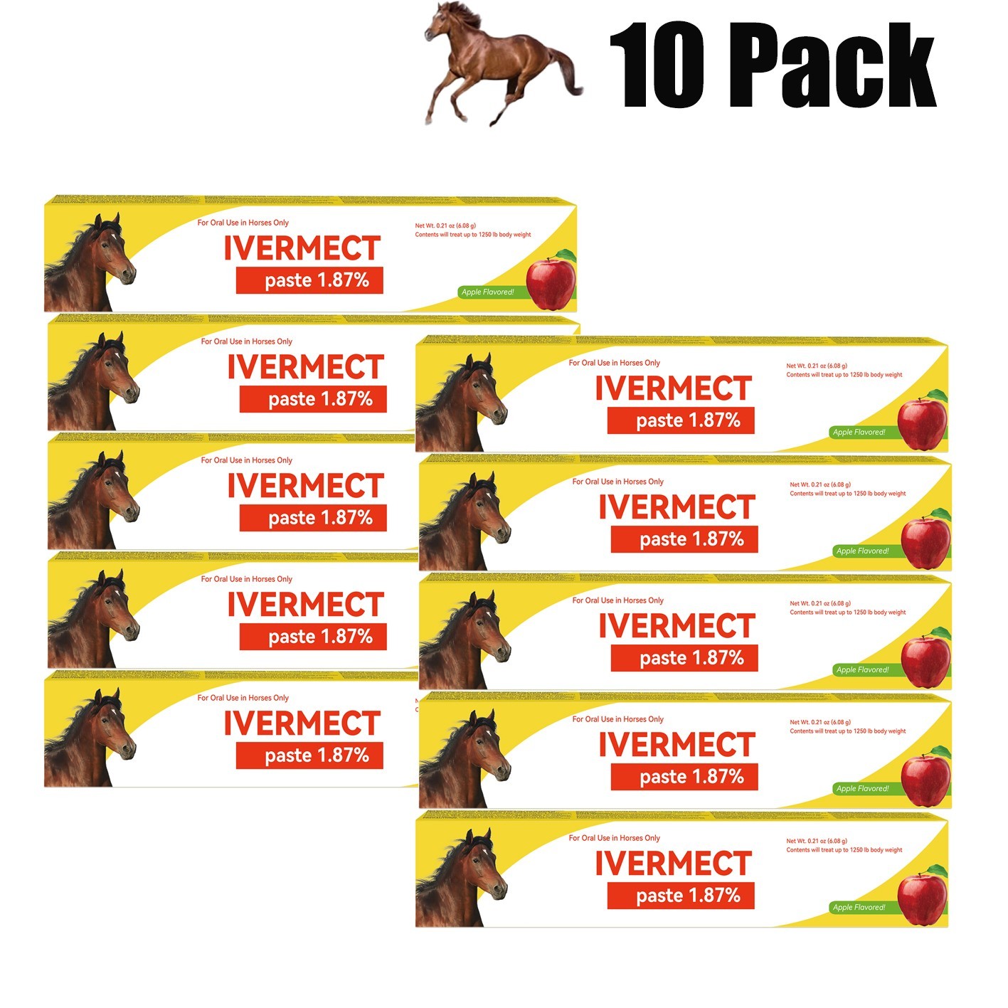 10 Pack In Box Paste Horse Dewormer Apple Flavor wormer US EXP1/2028
