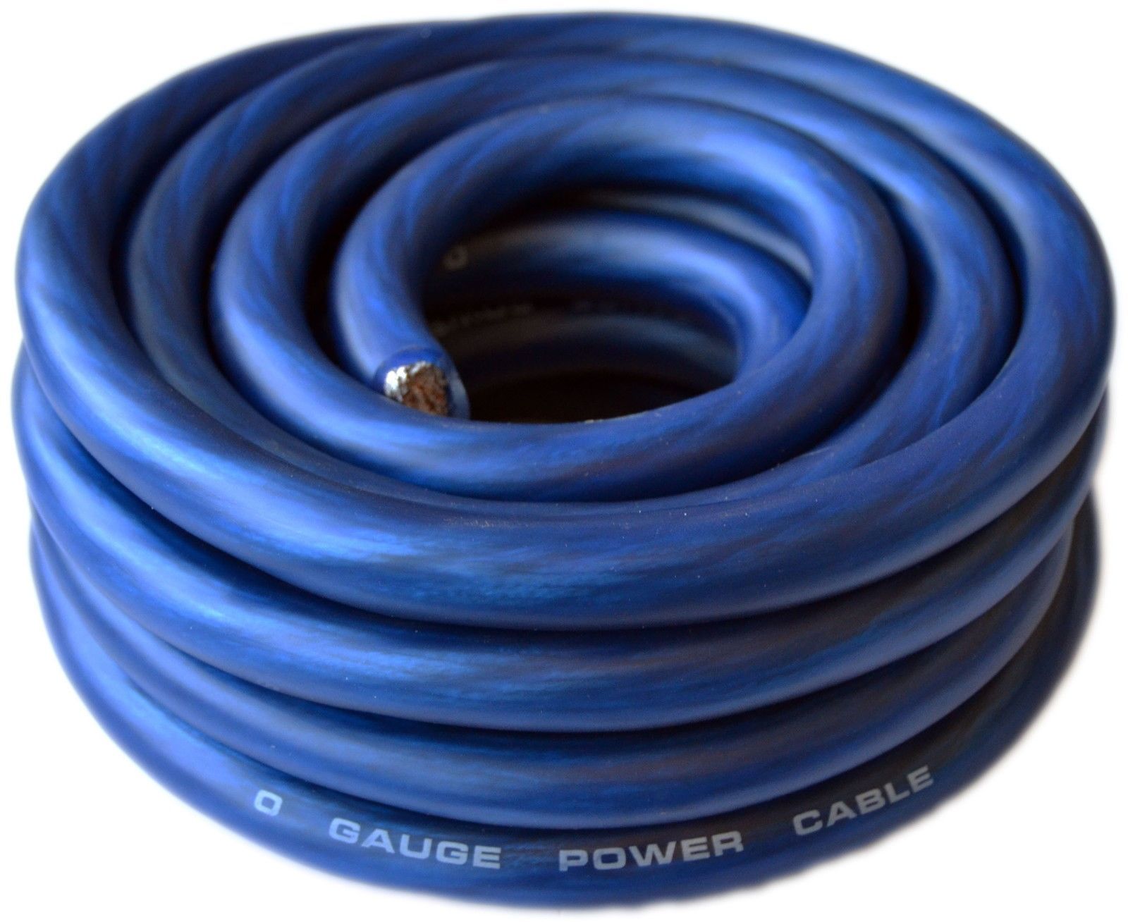 25Ft True 1/0 0 AWG Gauge Power Ground Wire Strand Cable 25' BLUE Ultra Flexible