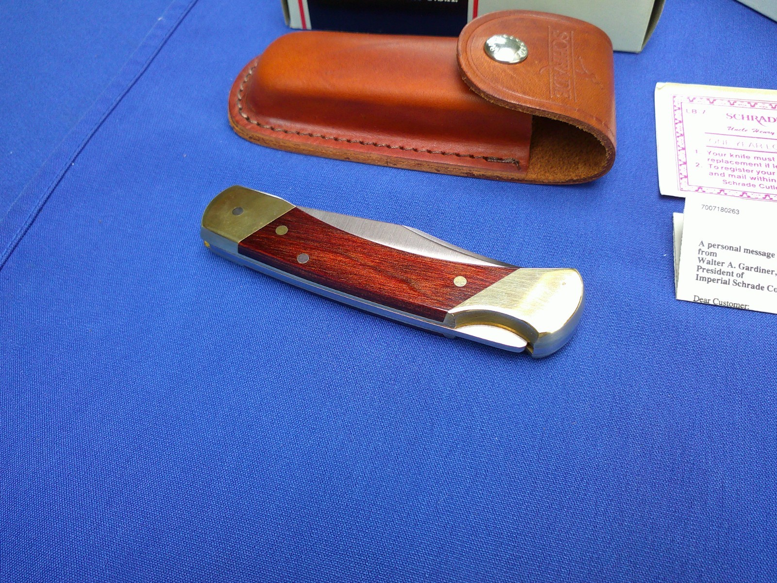 Schrade Uncle Henry LB7 Bear Paw USA Lock Back Pocket Knife w/Sheath NIB