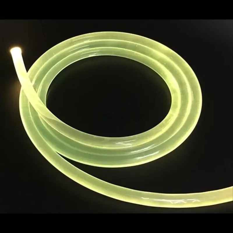 Transparent Super Bright Solid Core Side Glow Optic Fiber 1.5~12mm Thick Cable