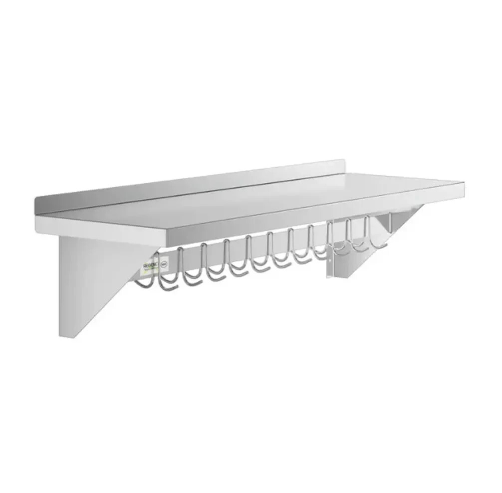 15" x 48" Stainless Steel Wall Pot Pan Rack Shelf Commercial Restaurant Kitchen
