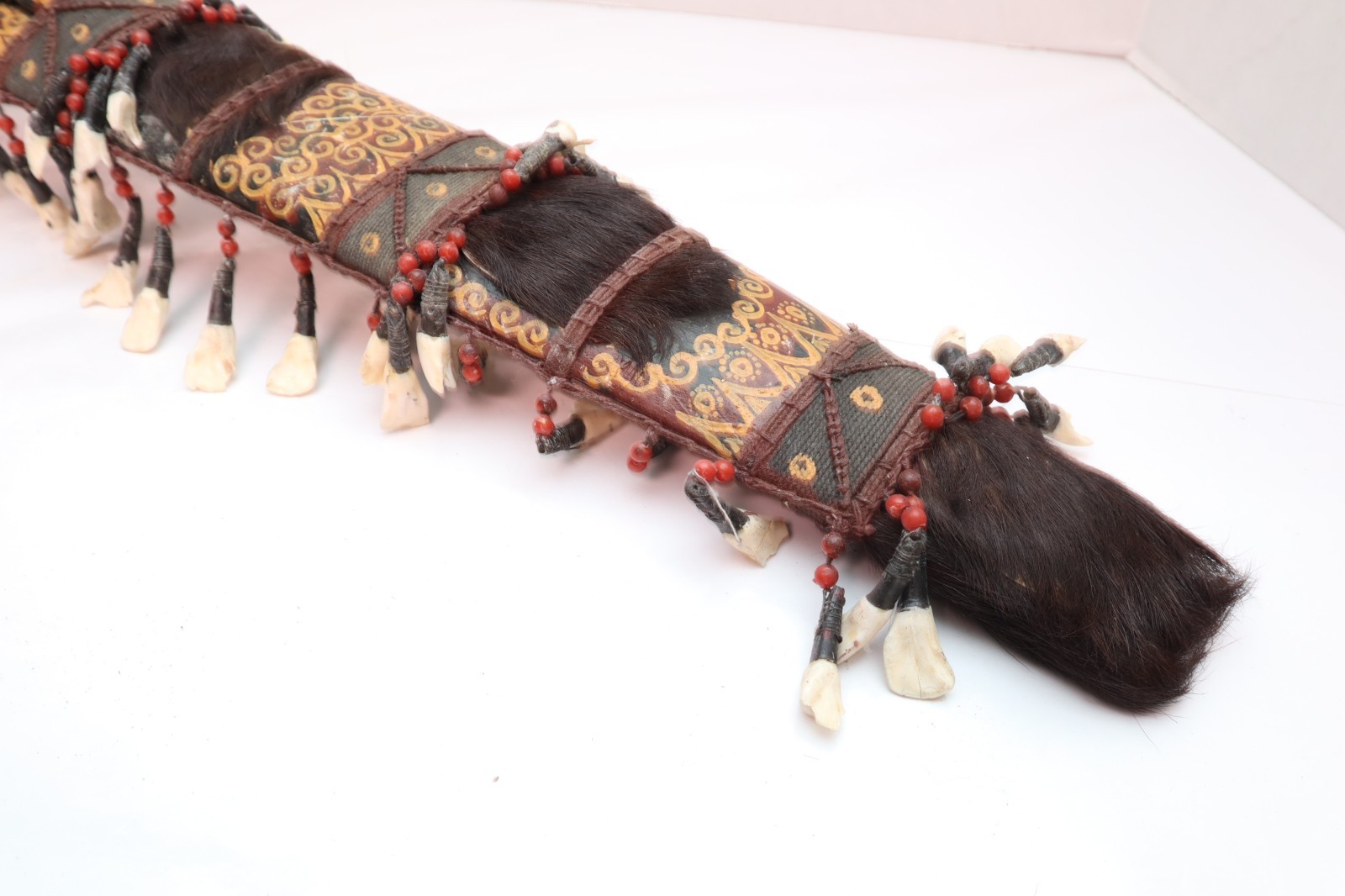 Borneo Indonesian Dayak Mandau sword saber with dagger, used