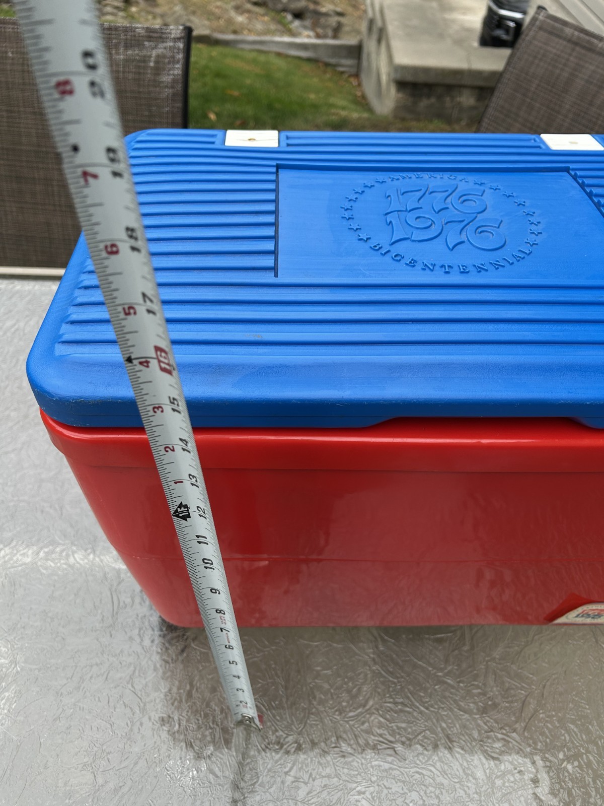 Vintage 1776-1976 Bicentennial Red Blue Cooler Patriotic USA Holiday Camping